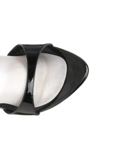 Balenciaga Avenue Sock Black Sandal In Patent Leather And Mesh