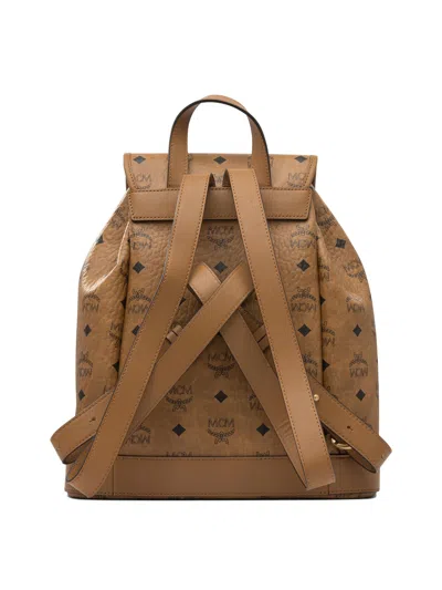 Mcm Straps Adjustables Front Pockets Top Handle In Brown