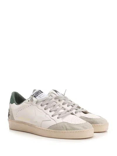 Golden Goose White Cow Leather Vamp Sneakers With Unique Used And Dirty Effect