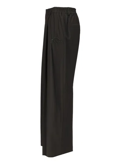 Alexander Wang Wide-leg Trousers With Logo Drawstring And Pleats In Black