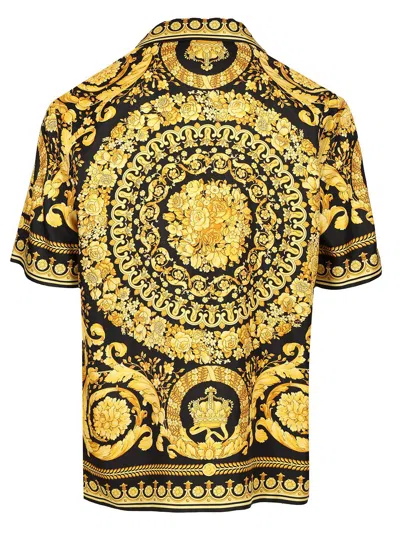 Versace Informal Shirt Silk Twill Fabric Barocco Print