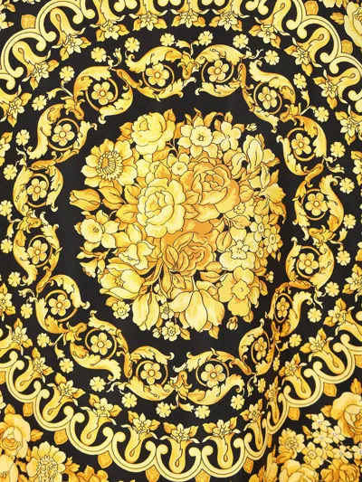 Versace Informal Shirt Silk Twill Fabric Barocco Print