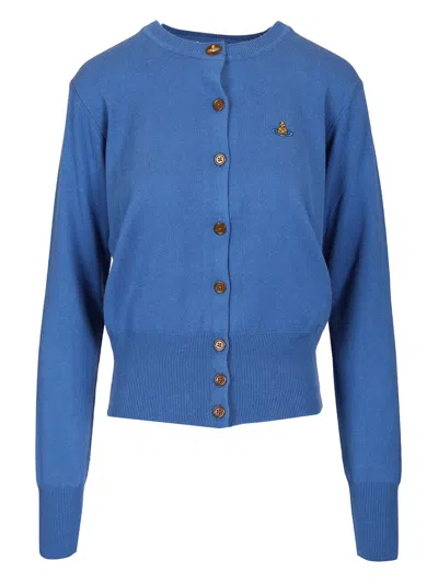 Vivienne Westwood Orb-embroidered Fine-knit Cardigan