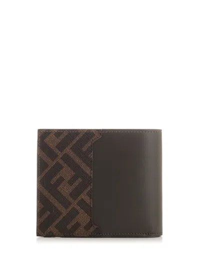 Fendi Bifold Ff Wallet Wallets Brown In Gray