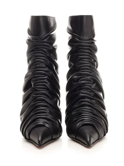 Alexander Mcqueen Birdee 105 Ruched Ankle Boots