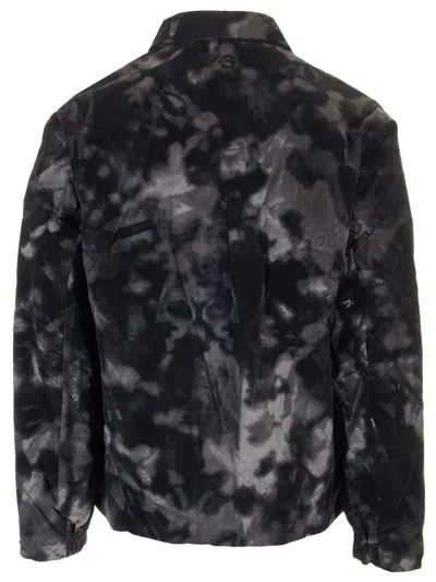 Y-3 Black And White Camouflage Jacket Duvets And Padded Items Black In Black