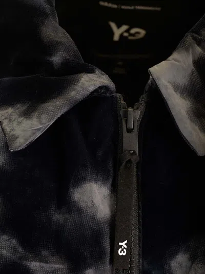 Y-3 Black And White Camouflage Jacket Duvets And Padded Items Black In Black