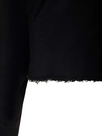 Givenchy Cropped Black Hoodie With Signature Logo In Black