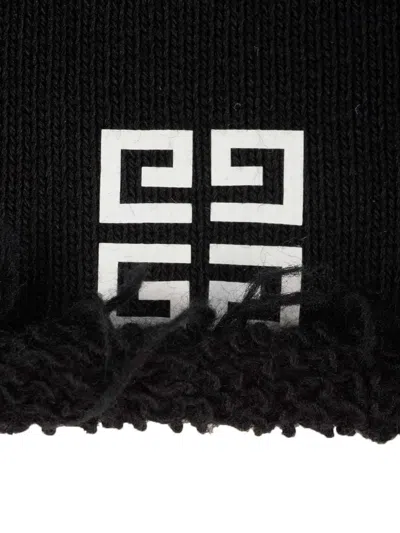 Givenchy Cropped Black Hoodie With Signature Logo In Black