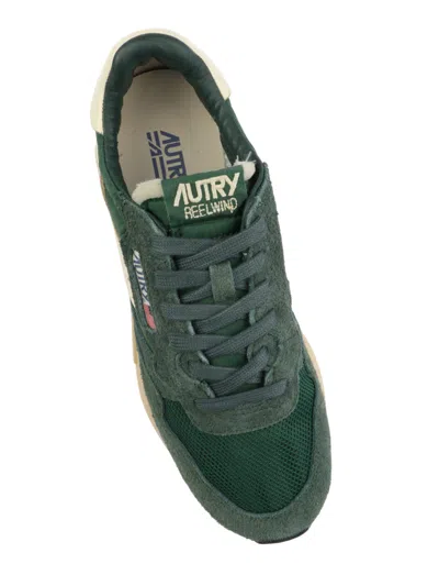 Autry Windreel Leather Suede Mesh Sneakers In Orange