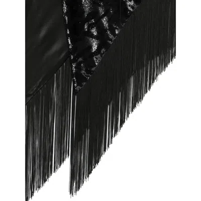 Giorgio Armani Laser-cut Velvet Shawl With Fringes