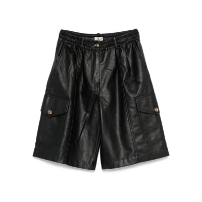 Baum Und Pferdgarten Neeto Faux Leather Shorts Black In Black