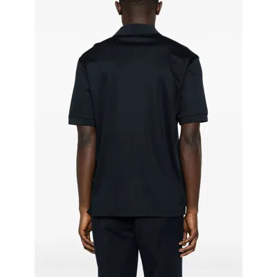 Giorgio Armani Logo-embossed Polo Shirt In Black