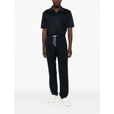 Giorgio Armani Logo-embossed Polo Shirt In Black