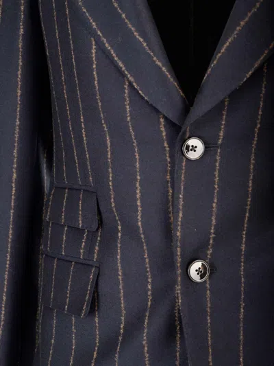 Gabriele Pasini Blue Wool Pinstripe Suit Dresses Blue