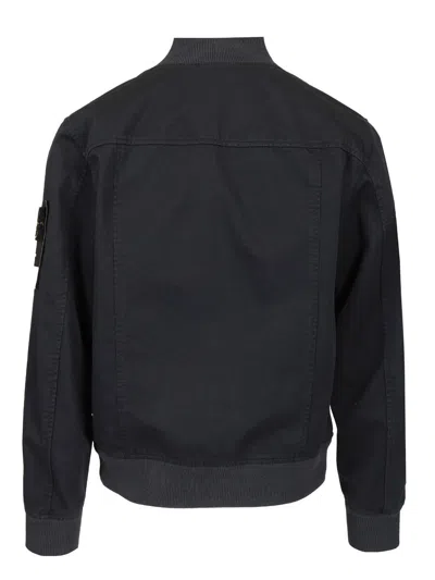 Stone Island Bomber Jacket Jackets Blue In Black