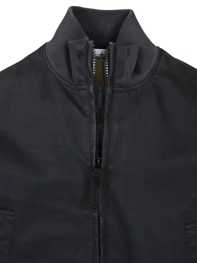 Stone Island Bomber Jacket Jackets Blue In Black