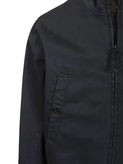 Stone Island Bomber Jacket Jackets Blue In Black