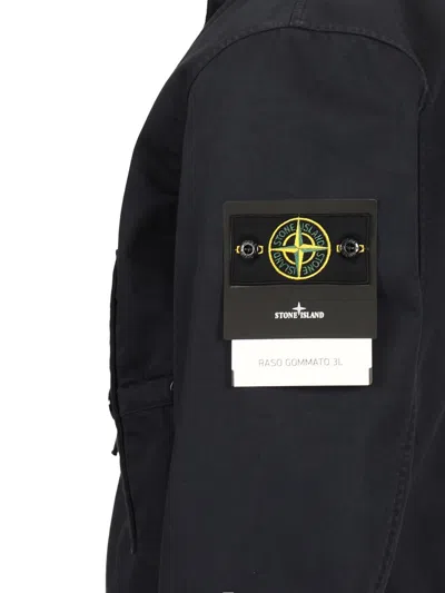 Stone Island Bomber Jacket Jackets Blue In Black