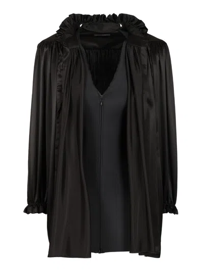 Balenciaga Lace Up Blouse Coats Black