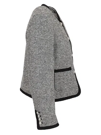 Dunst Boucle Tweed Jacket Jackets Grey In Black