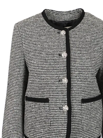 Dunst Boucle Tweed Jacket Jackets Grey In Black