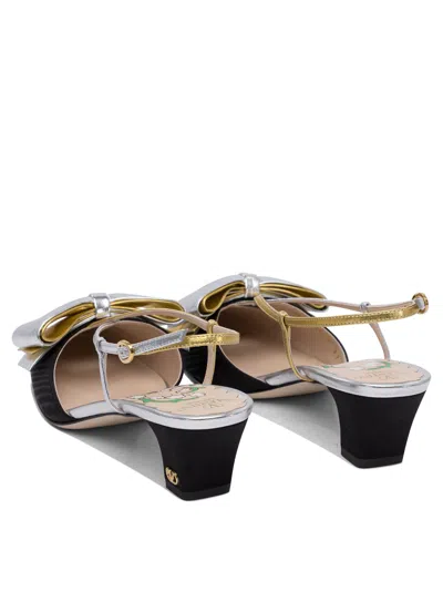 Valentino Slingback Decollete Bowow In Moire Tissue