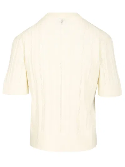 Filippa K Braid Knit T-shirt White In Neutral