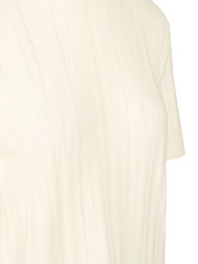 Filippa K Braid Knit T-shirt White In Neutral