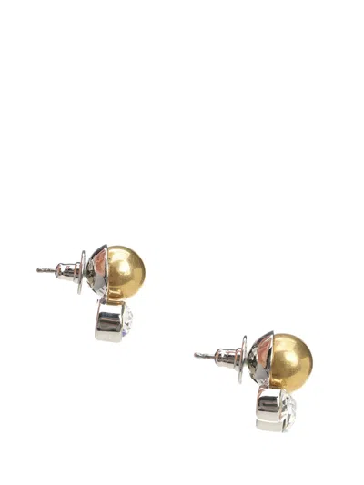 Dries Van Noten Brass And Rhinestone Earrings Jewelry Silver