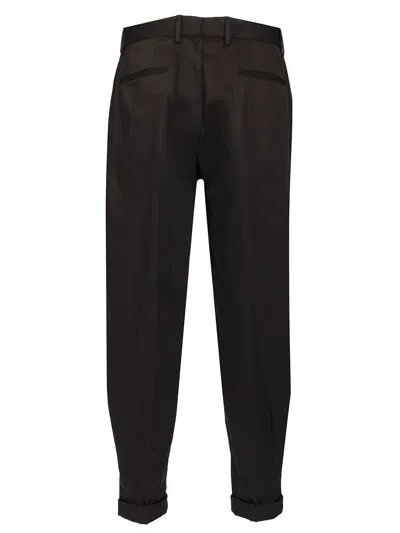 Dolce & Gabbana Brown Double Pleat Trousers Black