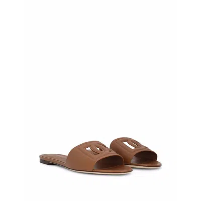 Dolce & Gabbana Woman Sandals Camel Size 5.5 Calfskin