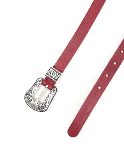 Golden Goose Burgundy Buckle Belt Belts Red