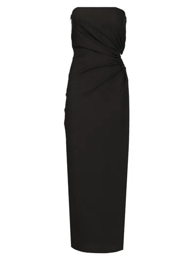 Max Mara Silva Wool-silk Dress In Black
