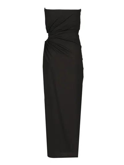 Max Mara Silva Wool-silk Dress In Black