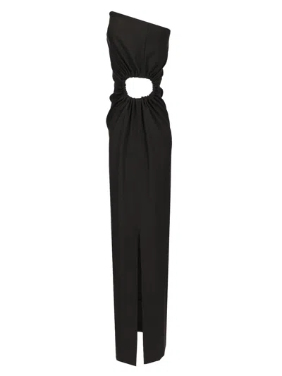 Max Mara Silva Wool-silk Dress In Black