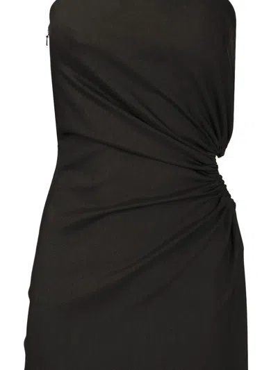 Max Mara Silva Wool-silk Dress In Black