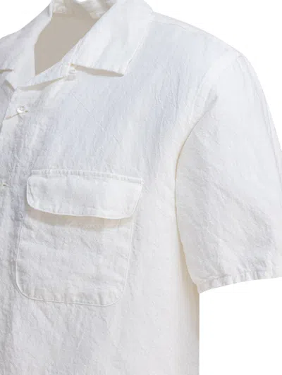 Beams Camp Collar Shirt Shirts White In White