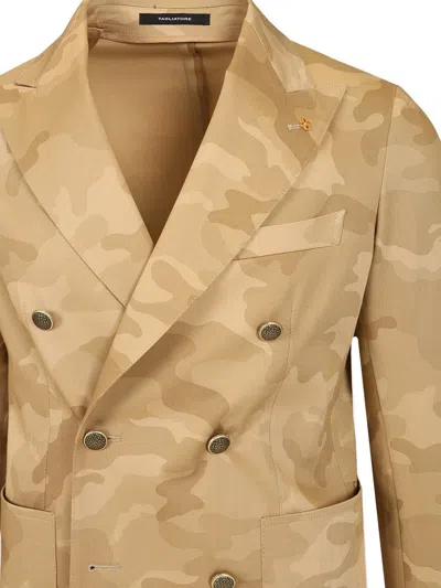 Tagliatore Montecarlo Doppio Petto Misto Lana Crepe In Neutral