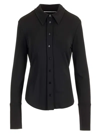 Sportmax Black Candido Shirt With Slit In Black