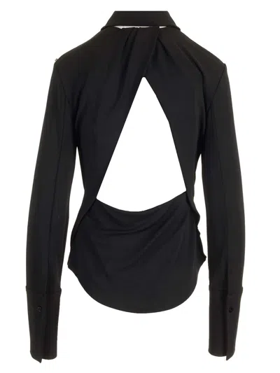 Sportmax Black Candido Shirt With Slit In Black