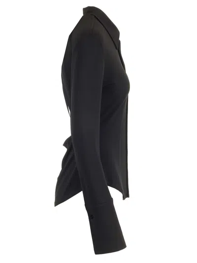 Sportmax Black Candido Shirt With Slit In Black