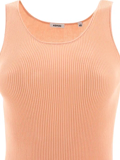 Aspesi Canotta In Cotone A Coste Tops Pink In Pink