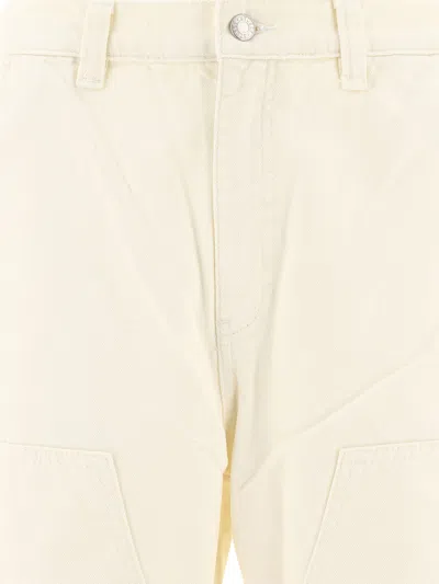 Stussy Canvas Work Trousers Beige In White