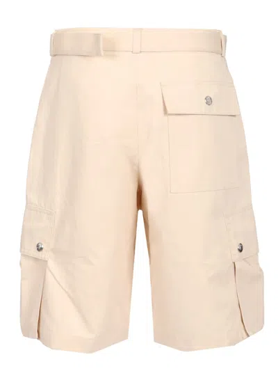 Jacquemus Cargo Bermuda With Belt Trousers Beige