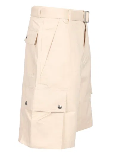 Jacquemus Cargo Bermuda With Belt Trousers Beige