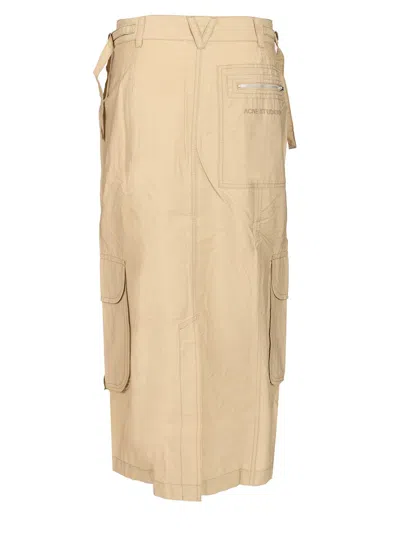 Acne Studios Multipocket Long Skirt Skirts Beige In Brown