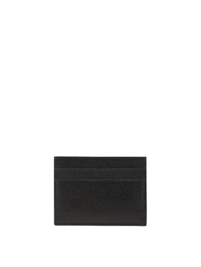 Balenciaga Logo-print Grained Leather Card Holder Accessories In Black