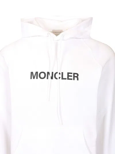 Moncler Genius Moncler X Fragment Hiroshi Fujiwara Relaxed Fit Hoodie With Cartoon Logo And Drawstring Hood In White