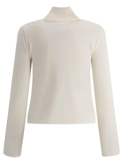 Max Mara Cashmere Turtleneck With High Neckline In White